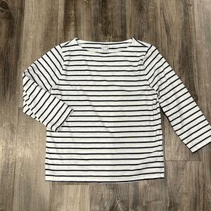 J Crew Navy/White Stripe Boatneck Tee
